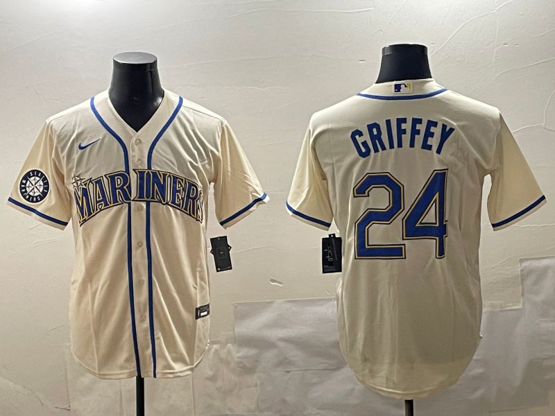 Men Seattle Mariners #24 Griffey Cream Game 2025 Nike MLB Jersey style 5->seattle mariners->MLB Jersey